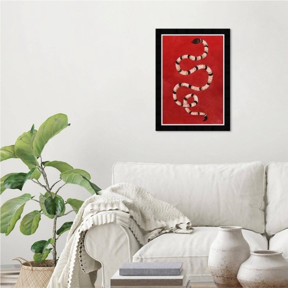 WYNWOOD STUDIO NWT crimson snake wall art  -red/black - Picture 3 of 7